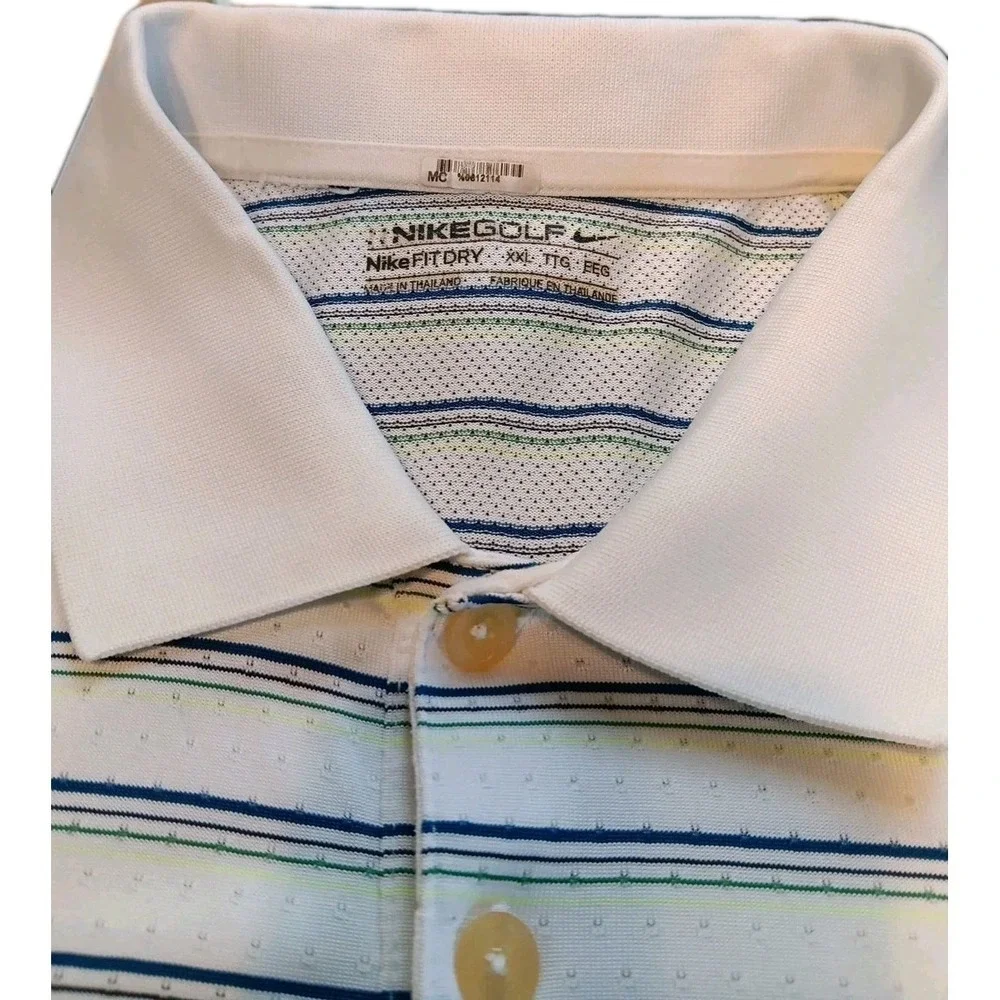 Nike Golf Dri-FIT Polo Shirt Men's  Striped 2XL Short Sleeve‎